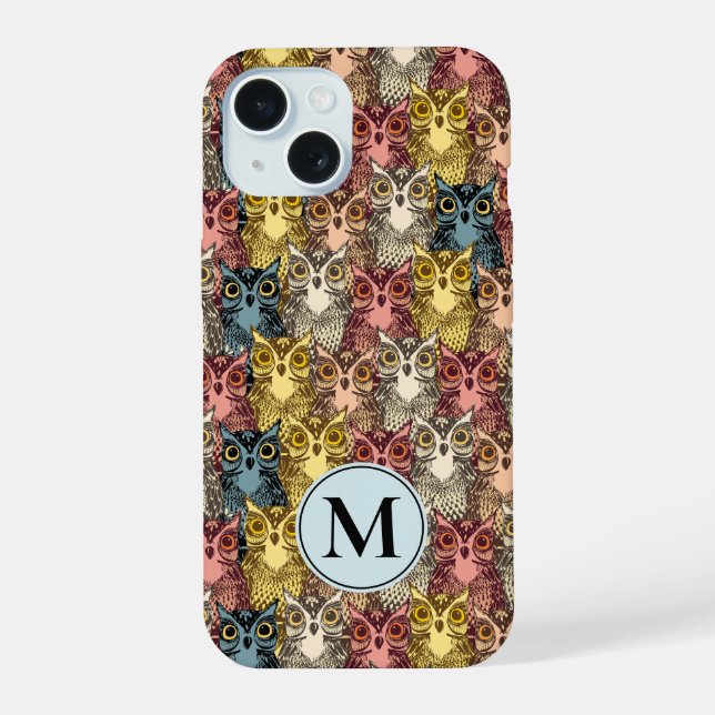 Colourful Boho Woodland Owl Pattern Iphone Case (Back)
