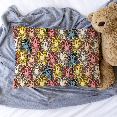 Colourful Boho Woodland Owl Pattern Pillow Case