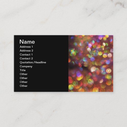 Colourful Bokeh Pattern Business Card Templates