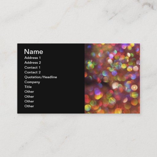 Customizable Colourful Bokeh Pattern Business Card Templates