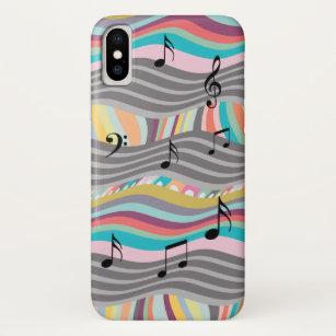 Colourful, Bold Abstract Piano Sheet Music Design iPhone X Case