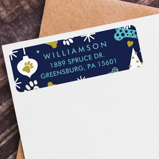 Colourful Bone, Paw Print, Snowflake Pet Pattern Label (Colourful Bone, Paw Print, Snowflake Pet Pattern Label)