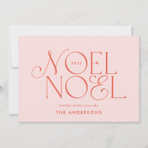 Colourful bright Noel Christmas geometric script Holiday Card