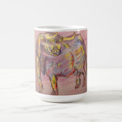 colourful bull coffee mug