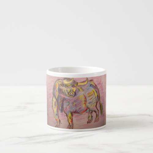 colourful bull espresso cup