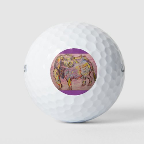 colourful bull golf balls