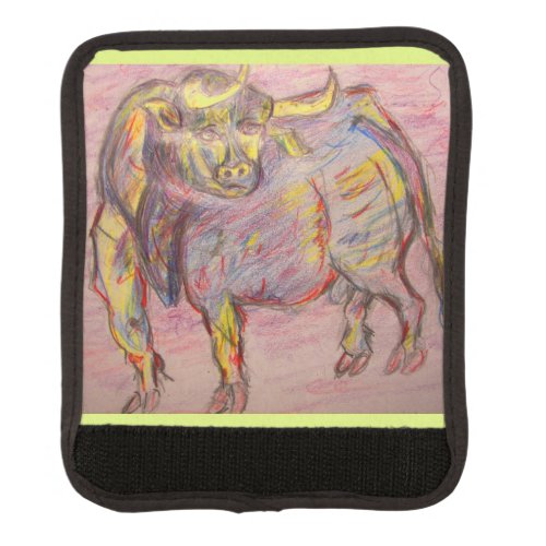 colourful bull luggage handle wrap