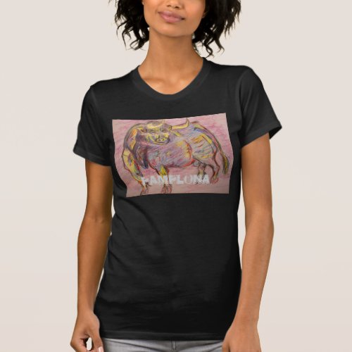 colourful bull pamplona T_Shirt