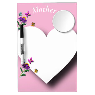 Colourful Butterfly and Flower Dry Erase Board With Mirror