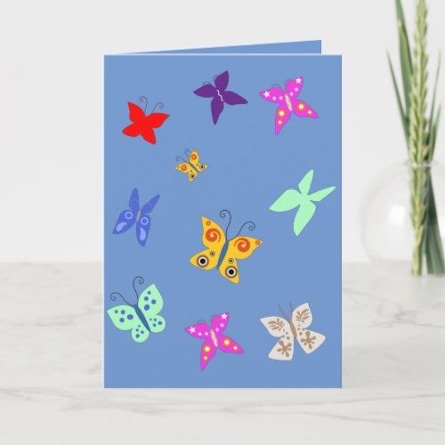 Colourful Butterfly Blank Card