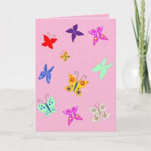 Colourful Butterfly Blank Card