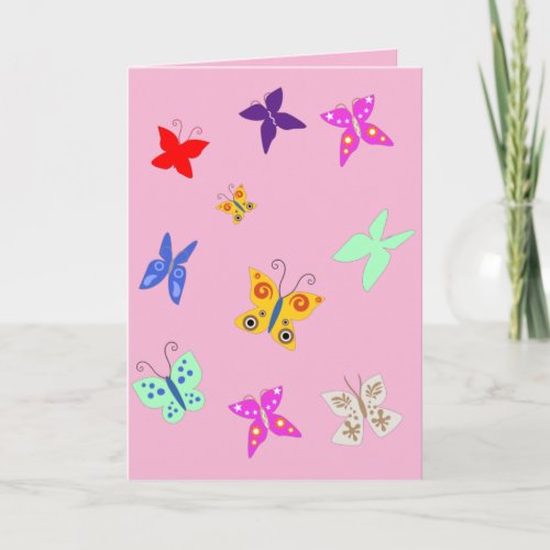 Colourful Butterfly Blank Card