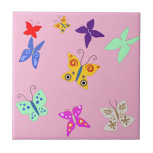 Colourful Butterfly Ceramic Tile
