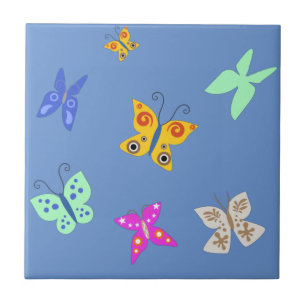 Colourful Butterfly Ceramic Tile