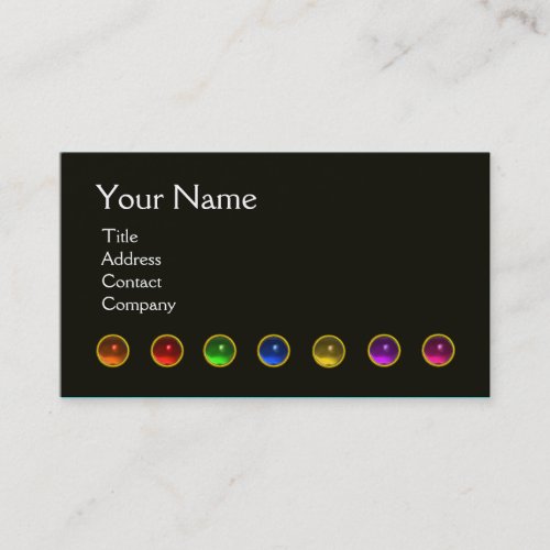 COLOURFUL BUTTERFLY GEM STONES BLACK  WHITE BLUE BUSINESS CARD