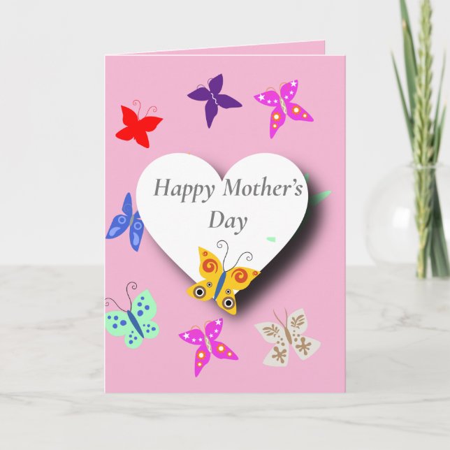 Colourful Butterfly Mothers’ Day Card (Front)