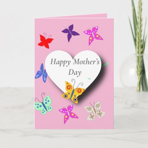 Colourful Butterfly Mothers Day Card