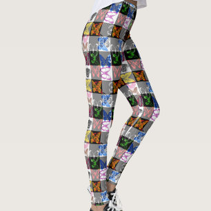 Colourful Butterfly Plaid Tartan Check Design  Leggings