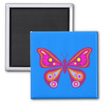 Colourful Butterfly Square Magnet