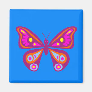 Colourful Butterfly Square Magnet