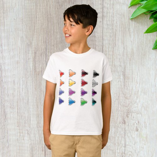 Colourful Button Icons T_Shirt