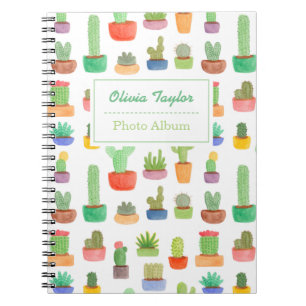 Colourful Cactus and Succulents Pattern Notebook
