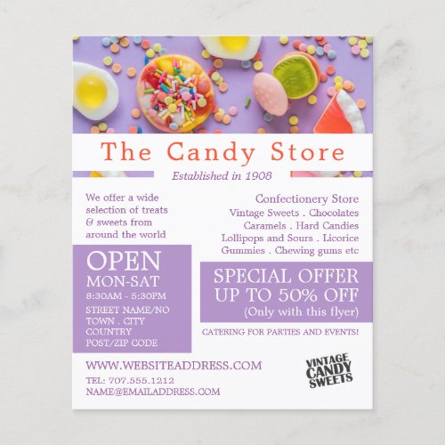 Colourful Candy Confectionery Supplies Advert Flyer
