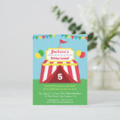 Colourful Carnival Kids Birthday Party Invitation (Standing Front)
