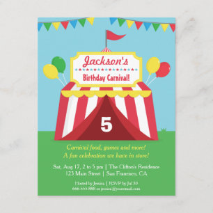 Colourful Carnival Kids Birthday Party Invitation