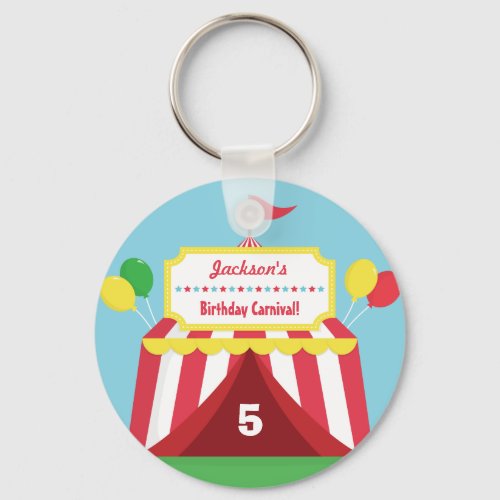 Colourful Carnival Kids Birthday Party Keychain