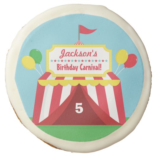 Colourful Carnival Kids Birthday Party Treats Sugar Cookie (Front)