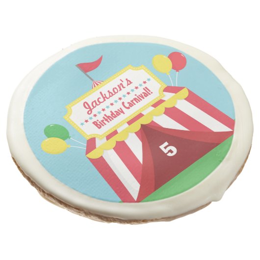 Colourful Carnival Kids Birthday Party Treats Sugar Cookie (Angled)