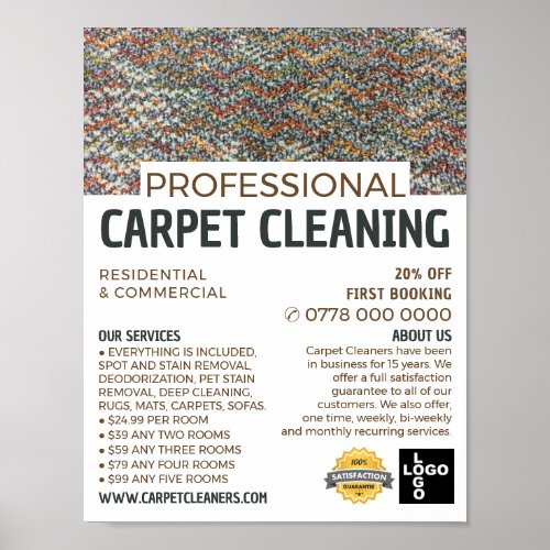 Colourful Carpet Carpet Cleaner Cleaning Service Poster