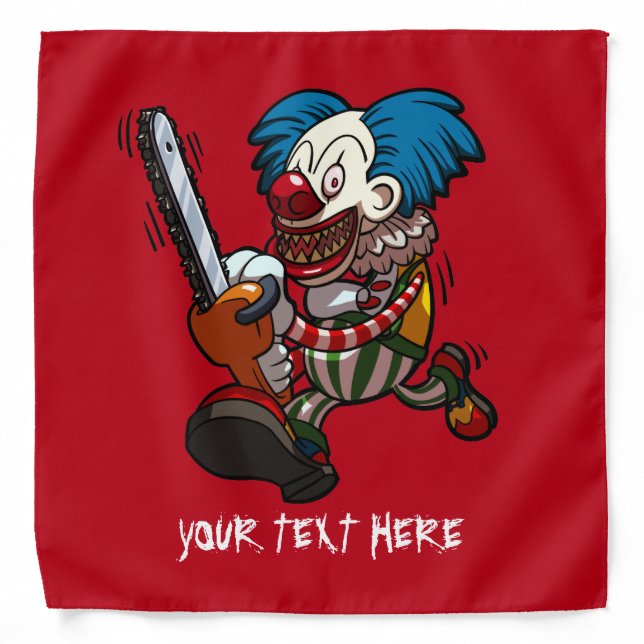 Colourful Chainsaw Clown Halloween Horror Cartoon Bandana (Front)