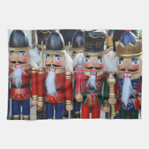 Colourful christmas nutcrackers kitchen towel