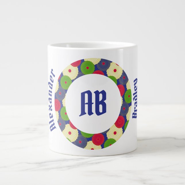 Colourful Chrysanthemum Ring Jumbo Mug (Front)