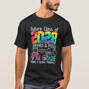 Colourful Class Of 2028 Fifth Grade Back To School T-Shirt