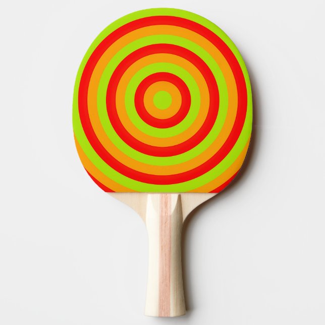 Colourful Concentric Circles Ping Pong Bat Ping-Pong Paddle (Back)