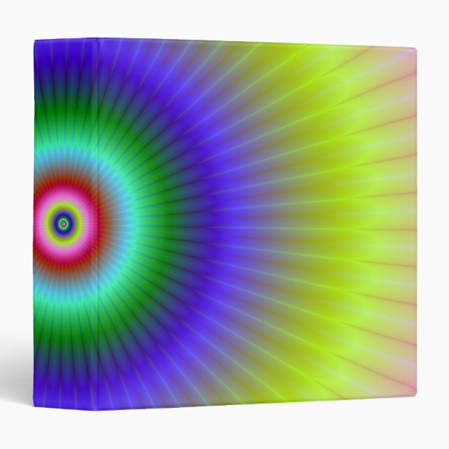 Colourful Concentric Rings 3 Ring Binder (Front/Spine)
