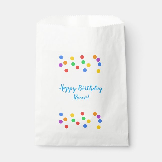 Colourful Confetti Dots Birthday Party Favor Bag (Front)
