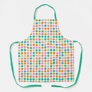 Colourful confetti polka dots retro 60s art cushio apron