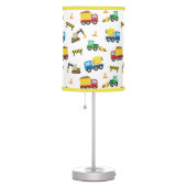 Colourful Construction Vehicles Pattern Boys Room Table Lamp (Right)