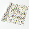 Colourful Construction Vehicles Pattern for Boys Wrapping Paper