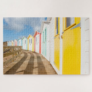 Colourful Cornish Beach Huts Jigsaw Jigsaw Puzzle