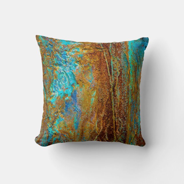Colourful Corrosion Throw Pillow (Front)