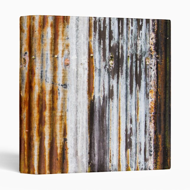 Colourful Corrugated Iron Fence 3 Ring Binder (Front/Spine)