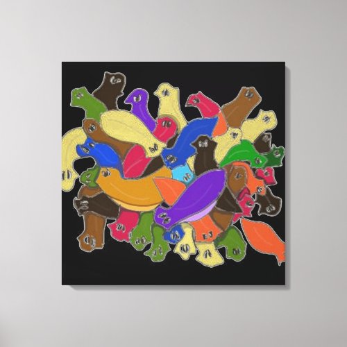 Colourful Cross Eyed Planarian Worms Canvas Print