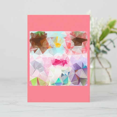 Colourful Crystal Geometric Shapes Invitations