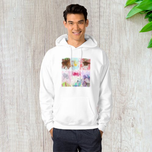 Colourful Crystal Geometric Shapes Mens Hoodie