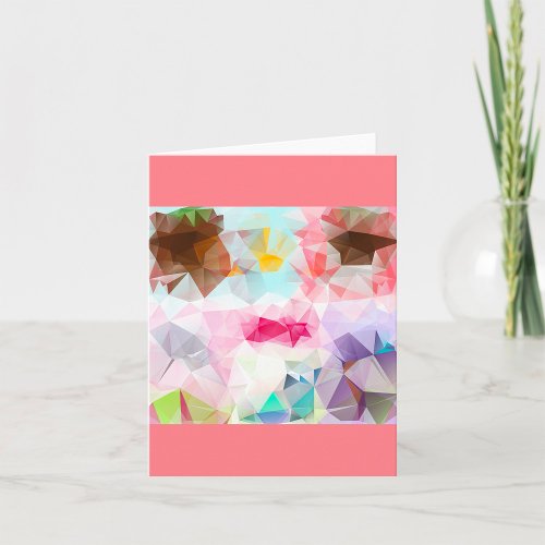 Colourful Crystal Geometric Shapes Note Cards